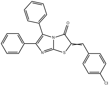 2-(4-chlorobenzylidene)-5,6-diphenylimidazo[2,1-b][1,3]thiazol-3(2H)-one Struktur