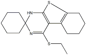 4-(ethylsulfanyl)-1,2,5,6,7,8-hexahydrospiro([1]benzothieno[2,3-d]pyrimidine-2,1'-cyclohexane) Struktur