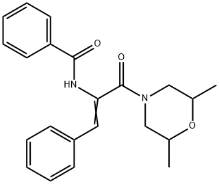 N-{1-[(2,6-dimethyl-4-morpholinyl)carbonyl]-2-phenylvinyl}benzamide Struktur