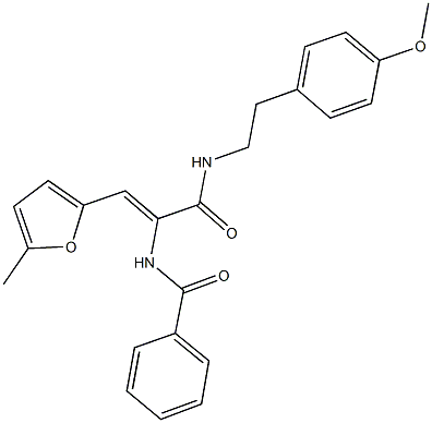 N-[1-({[2-(4-methoxyphenyl)ethyl]amino}carbonyl)-2-(5-methyl-2-furyl)vinyl]benzamide Struktur