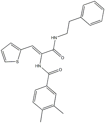 3,4-dimethyl-N-[1-{[(2-phenylethyl)amino]carbonyl}-2-(2-thienyl)vinyl]benzamide Struktur