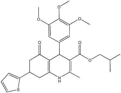 isobutyl 2-methyl-5-oxo-7-(2-thienyl)-4-(3,4,5-trimethoxyphenyl)-1,4,5,6,7,8-hexahydro-3-quinolinecarboxylate Struktur