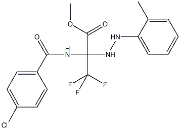 methyl 2-[(4-chlorobenzoyl)amino]-3,3,3-trifluoro-2-[2-(2-methylphenyl)hydrazino]propanoate Struktur