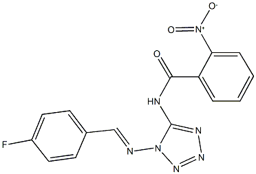 N-{1-[(4-fluorobenzylidene)amino]-1H-tetraazol-5-yl}-2-nitrobenzamide Struktur