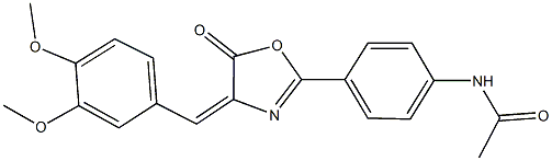 N-{4-[4-(3,4-dimethoxybenzylidene)-5-oxo-4,5-dihydro-1,3-oxazol-2-yl]phenyl}acetamide Struktur