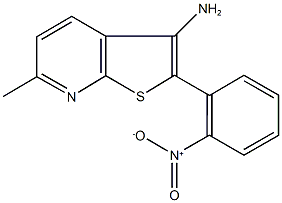 3-amino-2-{2-nitrophenyl}-6-methylthieno[2,3-b]pyridine Struktur