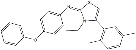 N-(4-(2,5-dimethylphenyl)-3-ethyl-1,3-thiazol-2(3H)-ylidene)-N-(4-phenoxyphenyl)amine Struktur