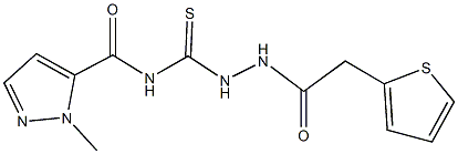 1-methyl-N-{[2-(2-thienylacetyl)hydrazino]carbothioyl}-1H-pyrazole-5-carboxamide Struktur