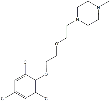 1-methyl-4-{2-[2-(2,4,6-trichlorophenoxy)ethoxy]ethyl}piperazine Struktur