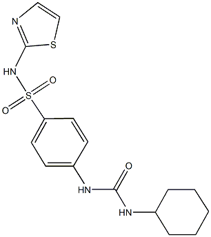 4-{[(cyclohexylamino)carbonyl]amino}-N-(1,3-thiazol-2-yl)benzenesulfonamide Struktur