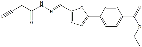 ethyl 4-{5-[2-(cyanoacetyl)carbohydrazonoyl]-2-furyl}benzoate Struktur