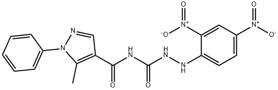 N-[(2-{2,4-dinitrophenyl}hydrazino)carbonyl]-5-methyl-1-phenyl-1H-pyrazole-4-carboxamide Struktur