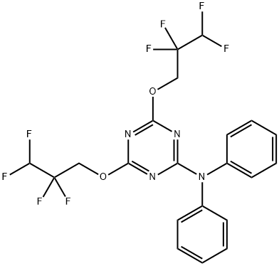 N,N-diphenyl-4,6-bis(2,2,3,3-tetrafluoropropoxy)-1,3,5-triazin-2-amine Struktur