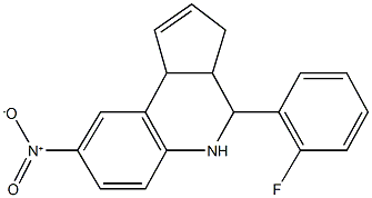 4-(2-fluorophenyl)-8-nitro-3a,4,5,9b-tetrahydro-3H-cyclopenta[c]quinoline Struktur