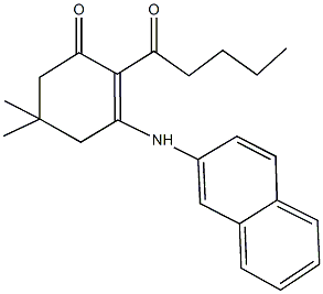 5,5-dimethyl-3-(2-naphthylamino)-2-pentanoyl-2-cyclohexen-1-one Struktur