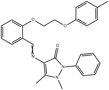 1,5-dimethyl-4-({2-[2-(4-methylphenoxy)ethoxy]benzylidene}amino)-2-phenyl-1,2-dihydro-3H-pyrazol-3-one Struktur