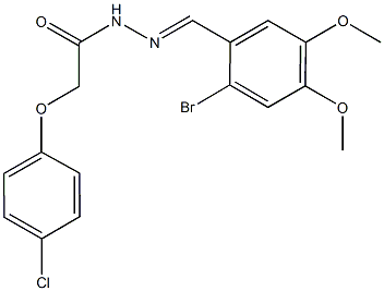 N'-(2-bromo-4,5-dimethoxybenzylidene)-2-(4-chlorophenoxy)acetohydrazide Struktur