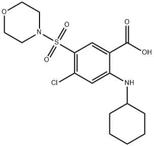 4-chloro-2-(cyclohexylamino)-5-(4-morpholinylsulfonyl)benzoic acid Struktur