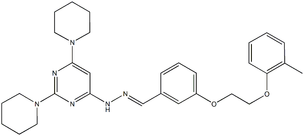 3-[2-(2-methylphenoxy)ethoxy]benzaldehyde (2,6-dipiperidin-1-ylpyrimidin-4-yl)hydrazone Struktur