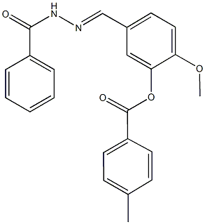 5-(2-benzoylcarbohydrazonoyl)-2-methoxyphenyl 4-methylbenzoate Struktur