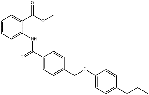 methyl 2-({4-[(4-propylphenoxy)methyl]benzoyl}amino)benzoate Struktur