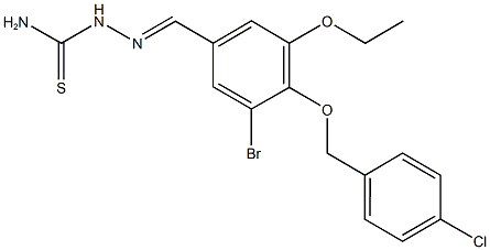 3-bromo-4-[(4-chlorobenzyl)oxy]-5-ethoxybenzaldehyde thiosemicarbazone Struktur