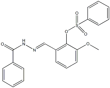 2-(2-benzoylcarbohydrazonoyl)-6-methoxyphenyl benzenesulfonate Struktur