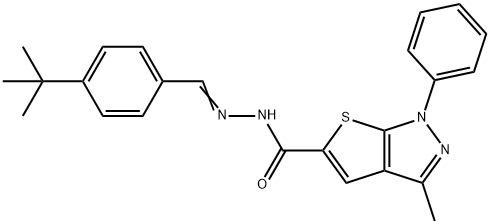 N'-(4-tert-butylbenzylidene)-3-methyl-1-phenyl-1H-thieno[2,3-c]pyrazole-5-carbohydrazide Struktur