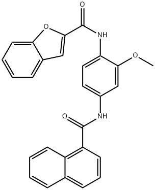 N-[2-methoxy-4-(1-naphthoylamino)phenyl]-1-benzofuran-2-carboxamide Struktur