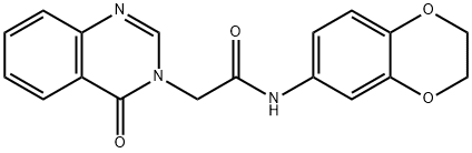 N-(2,3-dihydro-1,4-benzodioxin-6-yl)-2-(4-oxo-3(4H)-quinazolinyl)acetamide Struktur