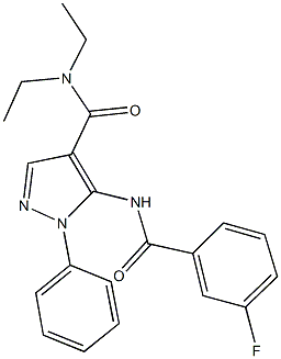 N,N-diethyl-5-[(3-fluorobenzoyl)amino]-1-phenyl-1H-pyrazole-4-carboxamide Struktur