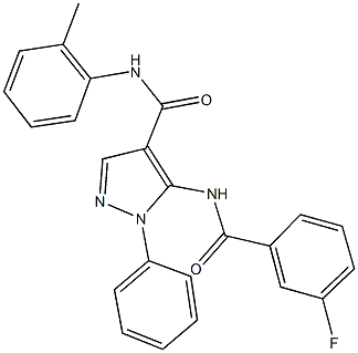 5-[(3-fluorobenzoyl)amino]-N-(2-methylphenyl)-1-phenyl-1H-pyrazole-4-carboxamide Struktur