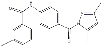 N-{4-[(3,5-dimethyl-1H-pyrazol-1-yl)carbonyl]phenyl}-3-methylbenzamide Struktur