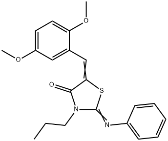 5-(2,5-dimethoxybenzylidene)-2-(phenylimino)-3-propyl-1,3-thiazolidin-4-one Struktur