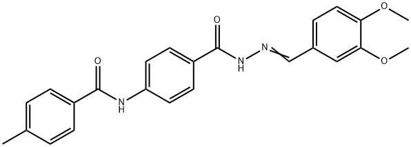 N-(4-{[2-(3,4-dimethoxybenzylidene)hydrazino]carbonyl}phenyl)-4-methylbenzamide Struktur