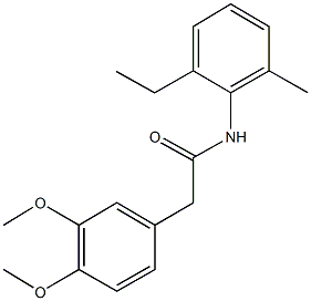 2-(3,4-dimethoxyphenyl)-N-(2-ethyl-6-methylphenyl)acetamide Struktur