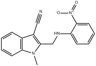 2-({2-nitroanilino}methyl)-1-methyl-1H-indole-3-carbonitrile Struktur