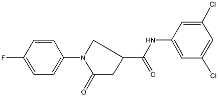 N-(3,5-dichlorophenyl)-1-(4-fluorophenyl)-5-oxopyrrolidine-3-carboxamide Struktur