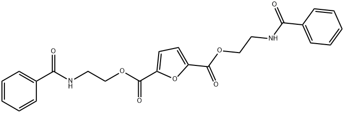 bis[2-(benzoylamino)ethyl] 2,5-furandicarboxylate Struktur