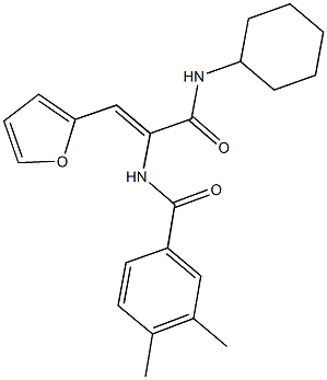 N-[1-[(cyclohexylamino)carbonyl]-2-(2-furyl)vinyl]-3,4-dimethylbenzamide Struktur