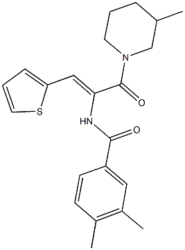 3,4-dimethyl-N-[1-[(3-methyl-1-piperidinyl)carbonyl]-2-(2-thienyl)vinyl]benzamide Struktur