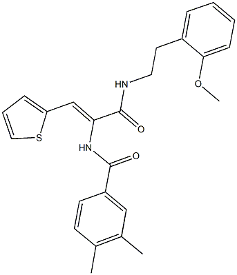 N-[1-({[2-(2-methoxyphenyl)ethyl]amino}carbonyl)-2-(2-thienyl)vinyl]-3,4-dimethylbenzamide Struktur