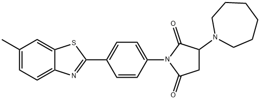 3-(1-azepanyl)-1-[4-(6-methyl-1,3-benzothiazol-2-yl)phenyl]-2,5-pyrrolidinedione Struktur