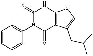 5-isobutyl-3-phenyl-2-thioxo-2,3-dihydrothieno[2,3-d]pyrimidin-4(1H)-one Struktur