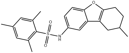 2,4,6-trimethyl-N-(8-methyl-6,7,8,9-tetrahydrodibenzo[b,d]furan-2-yl)benzenesulfonamide Struktur