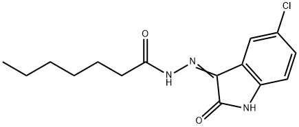 N'-(5-chloro-2-oxo-1,2-dihydro-3H-indol-3-ylidene)heptanohydrazide Struktur