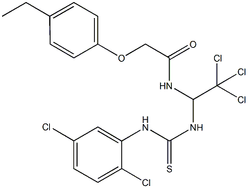 2-(4-ethylphenoxy)-N-(2,2,2-trichloro-1-{[(2,5-dichloroanilino)carbothioyl]amino}ethyl)acetamide Struktur