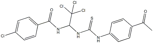 N-(1-{[(4-acetylanilino)carbothioyl]amino}-2,2,2-trichloroethyl)-4-chlorobenzamide Struktur