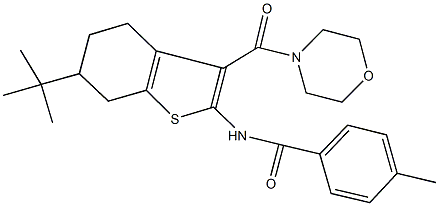 N-[6-tert-butyl-3-(4-morpholinylcarbonyl)-4,5,6,7-tetrahydro-1-benzothien-2-yl]-4-methylbenzamide Struktur