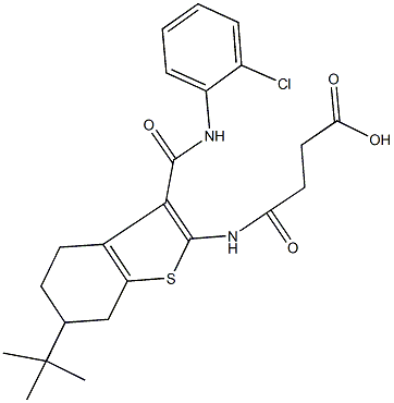 4-({6-tert-butyl-3-[(2-chloroanilino)carbonyl]-4,5,6,7-tetrahydro-1-benzothien-2-yl}amino)-4-oxobutanoic acid Struktur